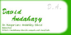 david andahazy business card