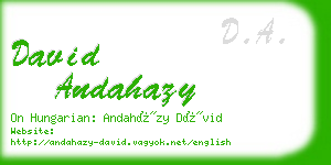 david andahazy business card